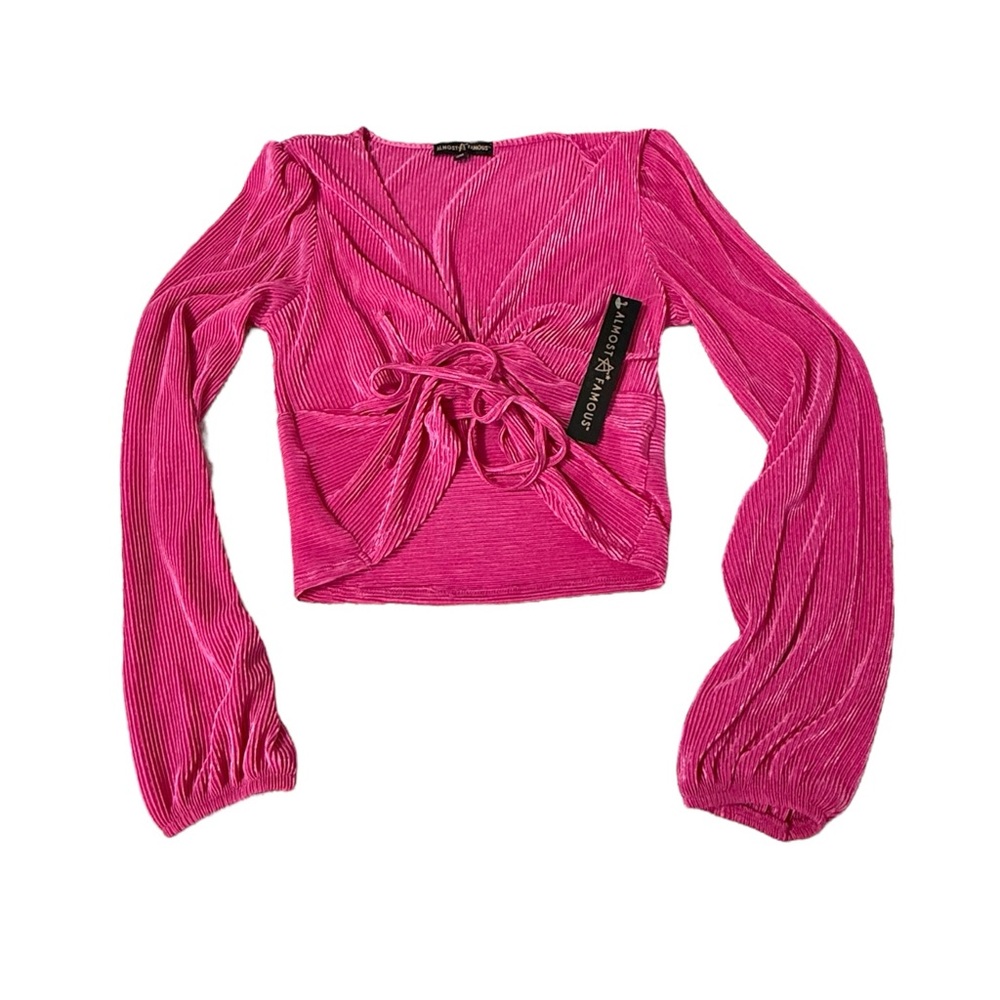 Almost Famous‎ Fuchsia Ruched Blouse - Picture 4 of 5